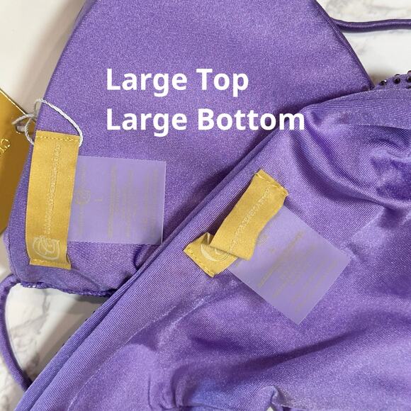 CIOCCOLATO CRYSTAL PURPLE Triangle Top & Skimpy Bottoms BIKINI $385 - Picture 16 of 16